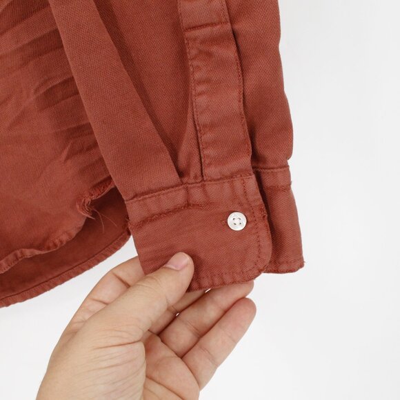 Frank & Eileen Top Womens XS Barry Cotton Long Sleeve Button Up destroyed hem - Picture 3 of 11